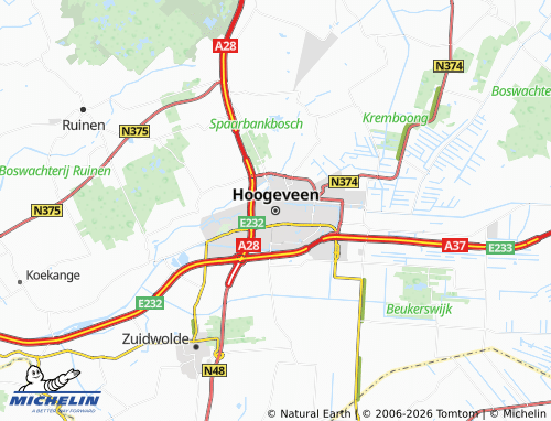 Carte MICHELIN Hoogeveen - ViaMichelin