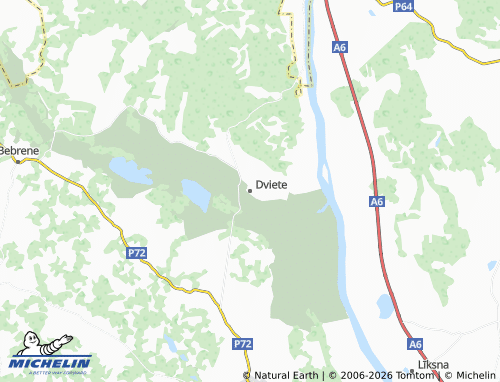Mapa MICHELIN Dvietes pagasts - ViaMichelin