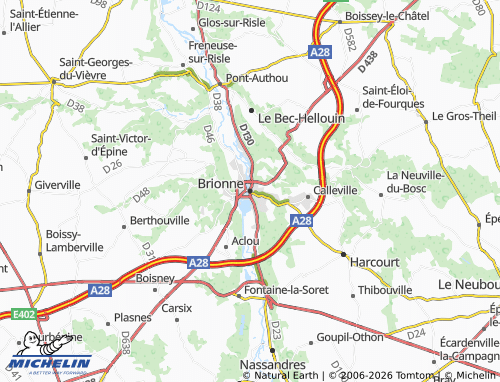 Kaart MICHELIN Brionne - ViaMichelin