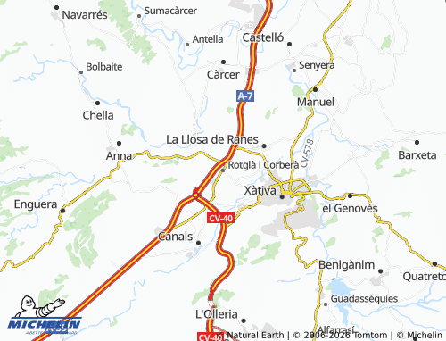 Mappa MICHELIN Rotglà i Corberà - ViaMichelin