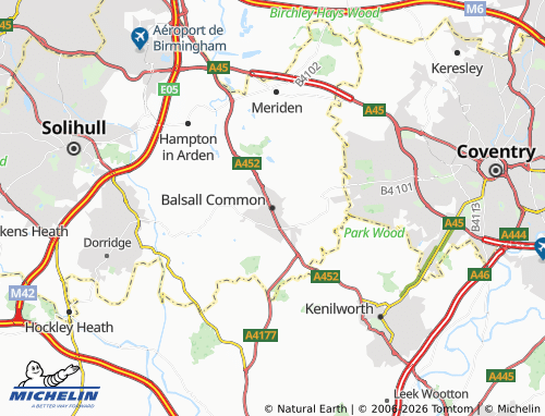 Carte MICHELIN Balsall Common - ViaMichelin