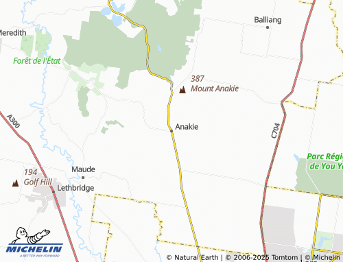 MICHELIN Anakie map - ViaMichelin