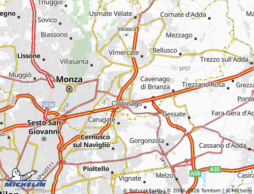 Mappa MICHELIN Agrate Brianza - ViaMichelin