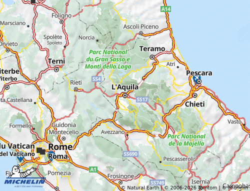 MICHELIN Abruzzo map - ViaMichelin