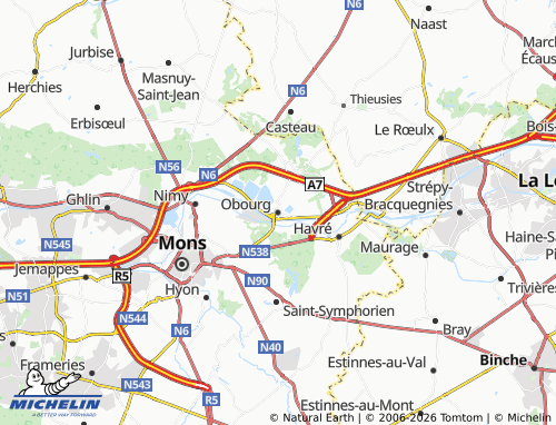 Carte MICHELIN Obourg - ViaMichelin