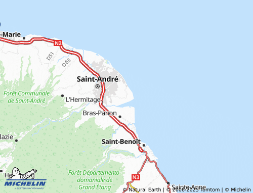 Mapa MICHELIN Rivière du Mât-les-Bas - ViaMichelin