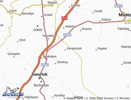 MICHELIN Karapürçek map - ViaMichelin