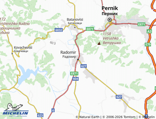 Mapa MICHELIN Radomir - ViaMichelin
