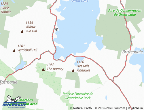 MICHELIN Miena map - ViaMichelin