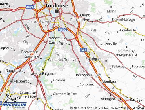 Carte MICHELIN Auzeville-Tolosane - ViaMichelin