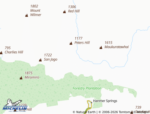 Mapa MICHELIN Hanmer Forest Park - ViaMichelin