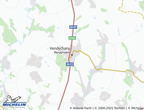 MICHELIN-Landkarte Vendychany - ViaMichelin