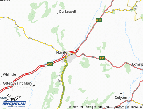 MICHELIN Honiton map - ViaMichelin
