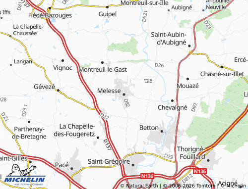 Mappa MICHELIN Melesse - ViaMichelin