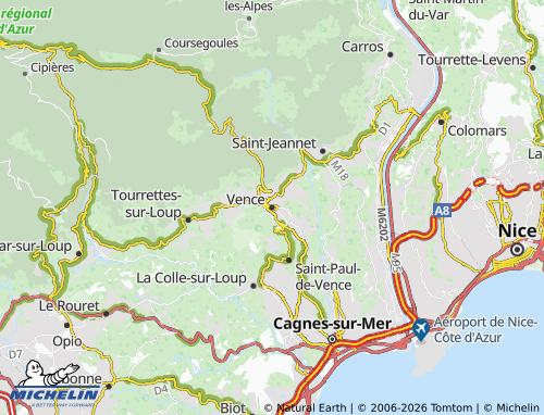 Mapa MICHELIN Vence - ViaMichelin