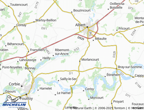 Carte MICHELIN Ville-sur-Ancre - ViaMichelin