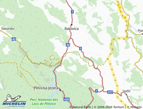 Mapa MICHELIN Smoljanac - ViaMichelin