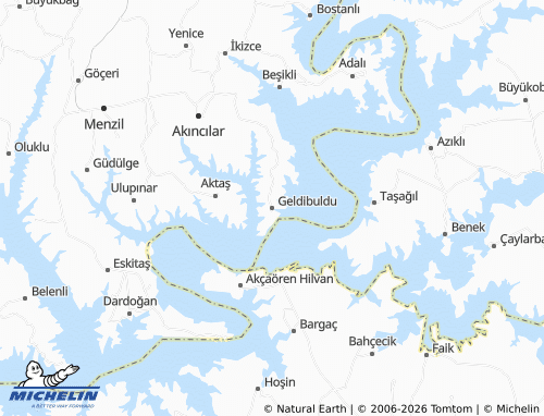 MICHELIN Geldibuldu map - ViaMichelin