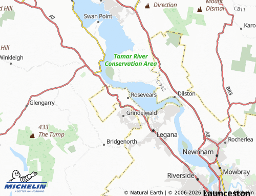 Mapa MICHELIN Rosevears - ViaMichelin