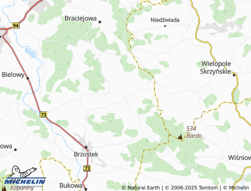 MICHELIN Grudna Dolna map - ViaMichelin