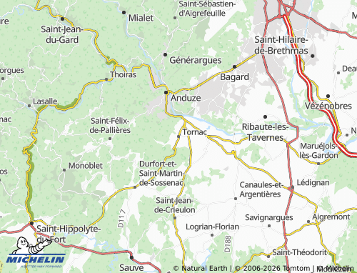 Kaart MICHELIN Tornac - ViaMichelin