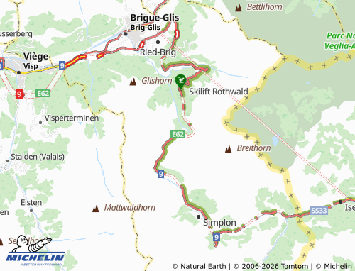 Mappa MICHELIN Simplon Kulm - ViaMichelin