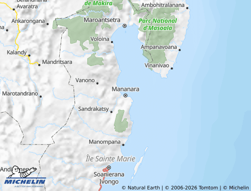MICHELIN Mananara Avaratra map - ViaMichelin