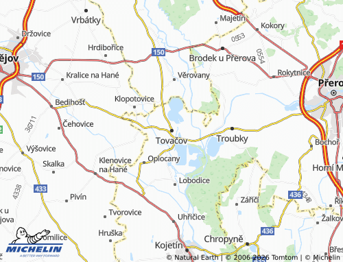 Mappa MICHELIN Tovačov - ViaMichelin