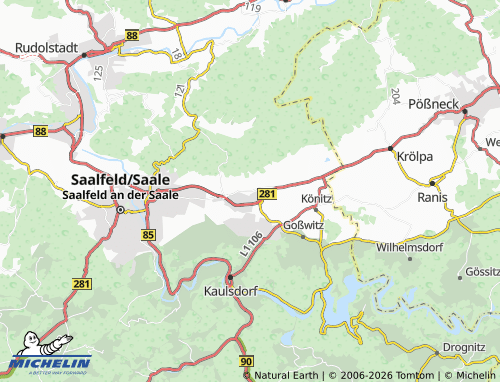MICHELIN Unterwellenborn map - ViaMichelin