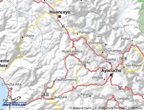 Carte MICHELIN Huancavelica - ViaMichelin
