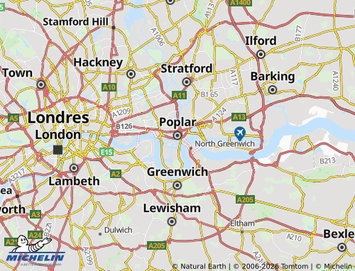 Mappa MICHELIN Poplar - ViaMichelin
