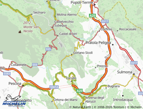 Mappa MICHELIN Goriano Sicoli - ViaMichelin