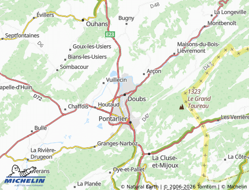 MICHELIN Doubs map - ViaMichelin