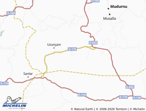 MICHELIN Hüsamettindere map - ViaMichelin
