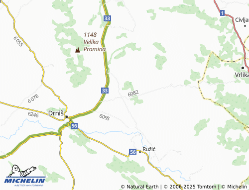 MICHELIN Miočić map - ViaMichelin