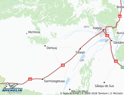 MICHELIN Hățăgel map - ViaMichelin