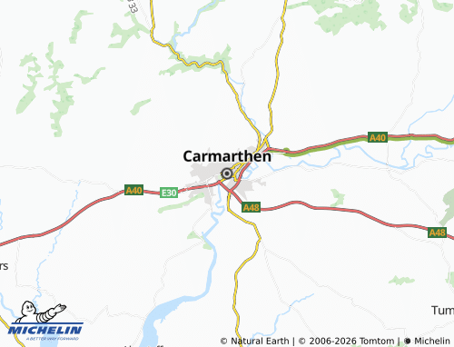 MICHELIN Carmarthen map - ViaMichelin