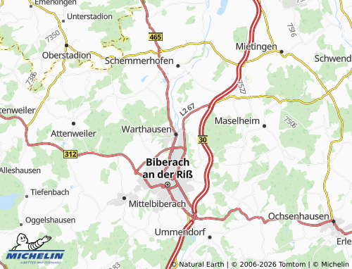 Mapa MICHELIN Warthausen - ViaMichelin