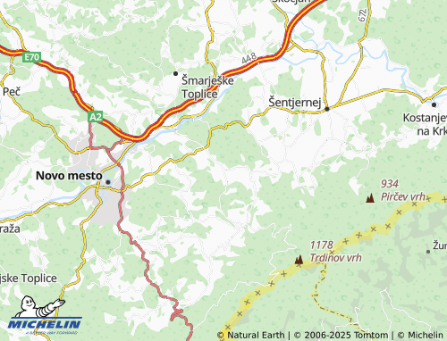 MICHELIN Velike Brusnice map - ViaMichelin