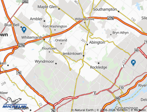Mappa MICHELIN Wyncote - ViaMichelin