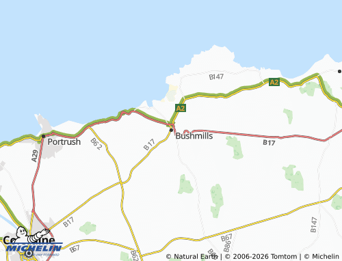 MICHELIN Bushmills map - ViaMichelin