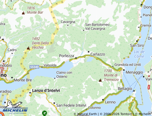 Mapa MICHELIN Porlezza - ViaMichelin