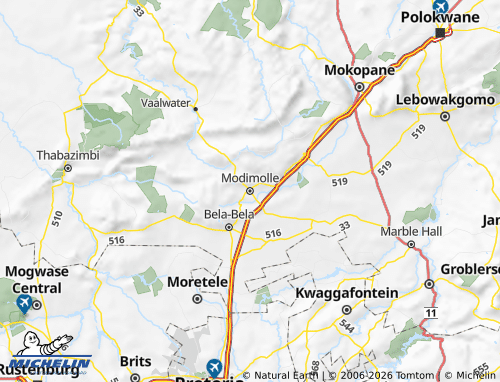 MICHELIN-Landkarte Waterberg - ViaMichelin