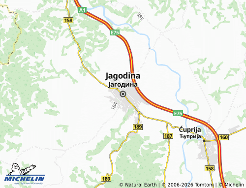 Mapa MICHELIN Jagodina - ViaMichelin
