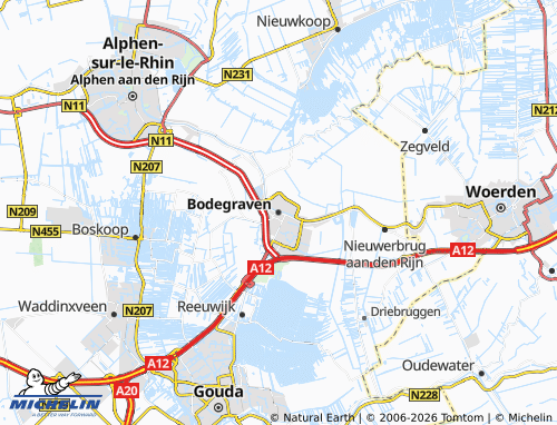 Kaart MICHELIN Bodegraven-Reeuwijk - ViaMichelin