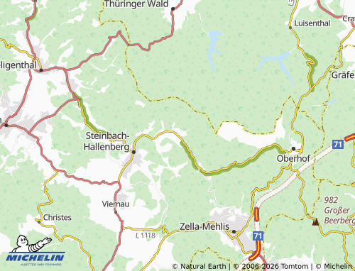 MICHELIN Oberschönau map - ViaMichelin