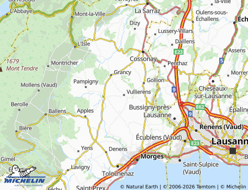 Carte MICHELIN Vullierens - ViaMichelin