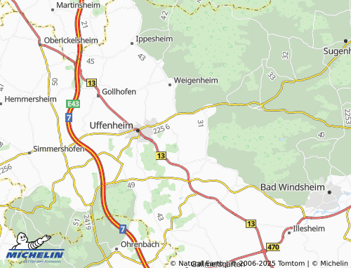 MICHELIN Uttenhofen map - ViaMichelin