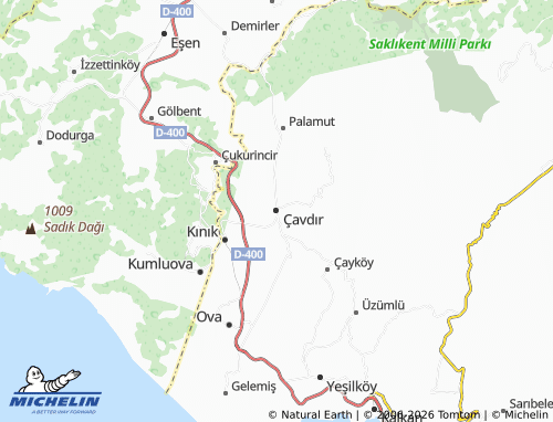 MICHELIN Çavdır map - ViaMichelin