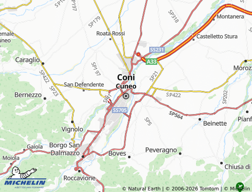 Mappa MICHELIN Cuneo - ViaMichelin